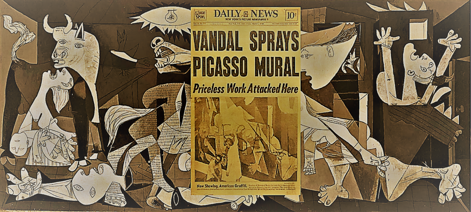 Picasso, Tony Shafrazi Moma, Guernica, press