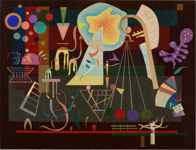 Wassily Kandinsky, Tensions calmées, oil on canvas, 89.3 by 116.6 cm - 35⅛ by 45⅞ in. Painted in April 1937