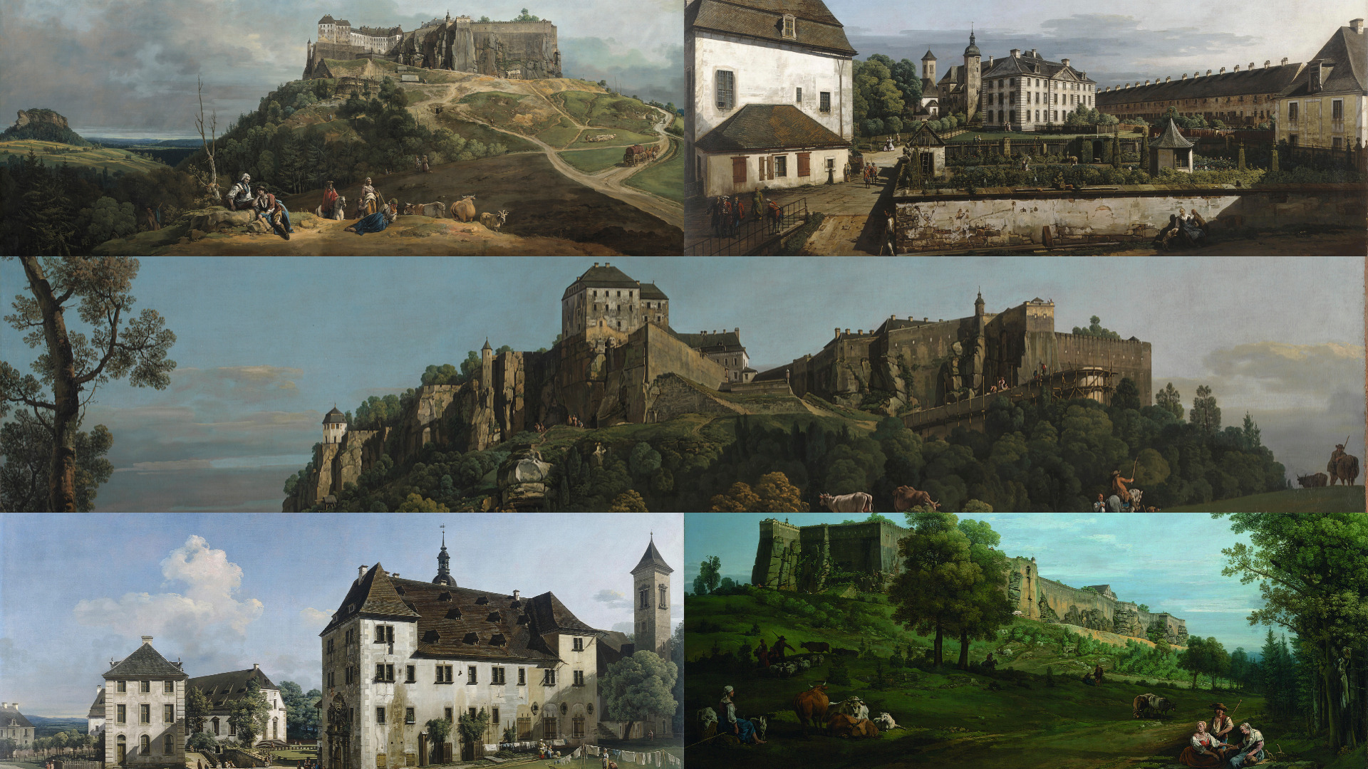 ernardo Bellotto (1722–1780) The Fortress of Königstein Courtyard_Five versions in one