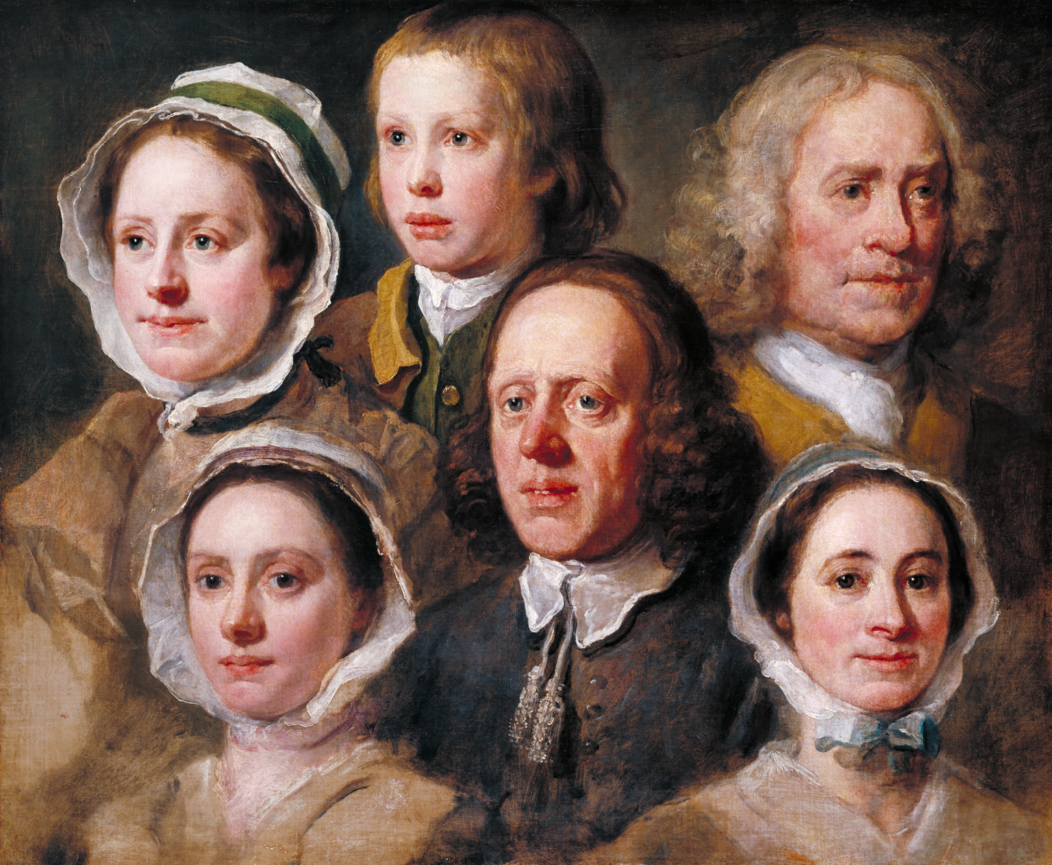 William Hogarth, Heads of Six of Hogarth’s Servants, c 1750-5, Tate