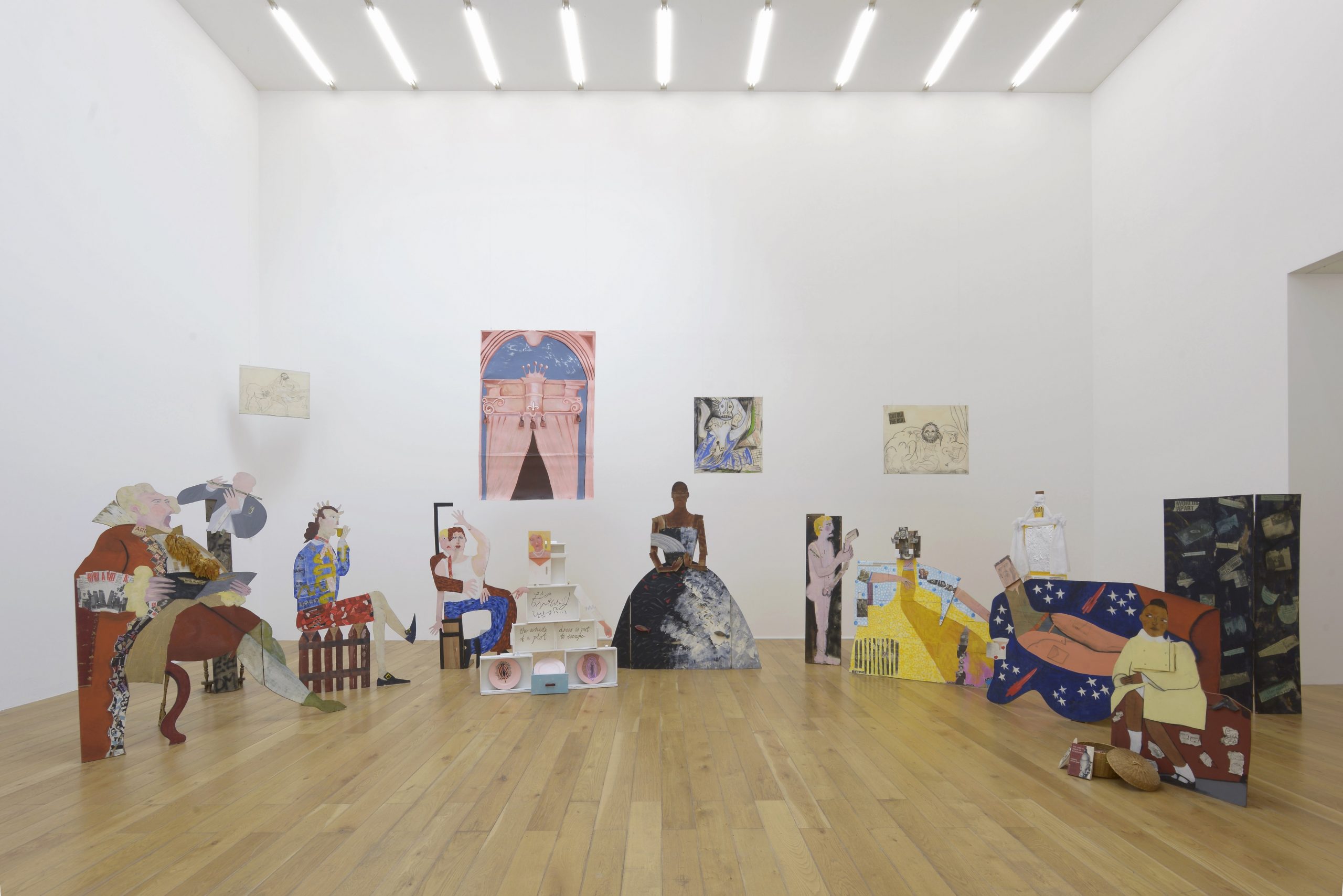 Lubaina Himid, A Fashionable Marriage, 1986, installation view, 2017 © Nottingham Contemporary, Photo Andy Keate. Courtesy the artist and Hollybush Gardens