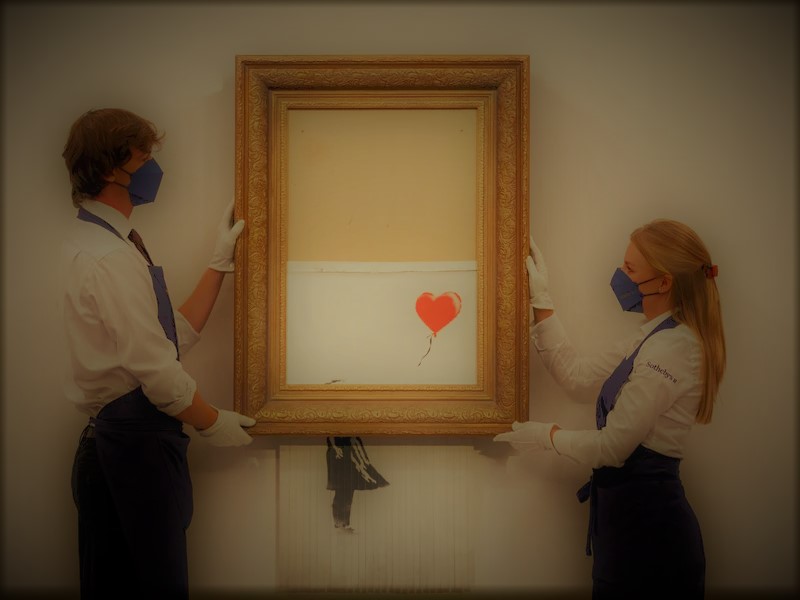 Banksy, Love is in the Bin, Sotheby's 2021, ikon
