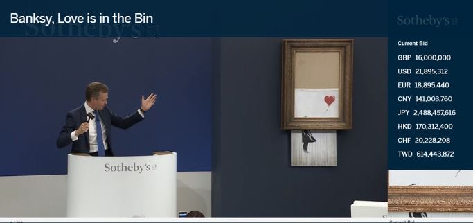 Banksy at Sotheby's 14.10.2021_action