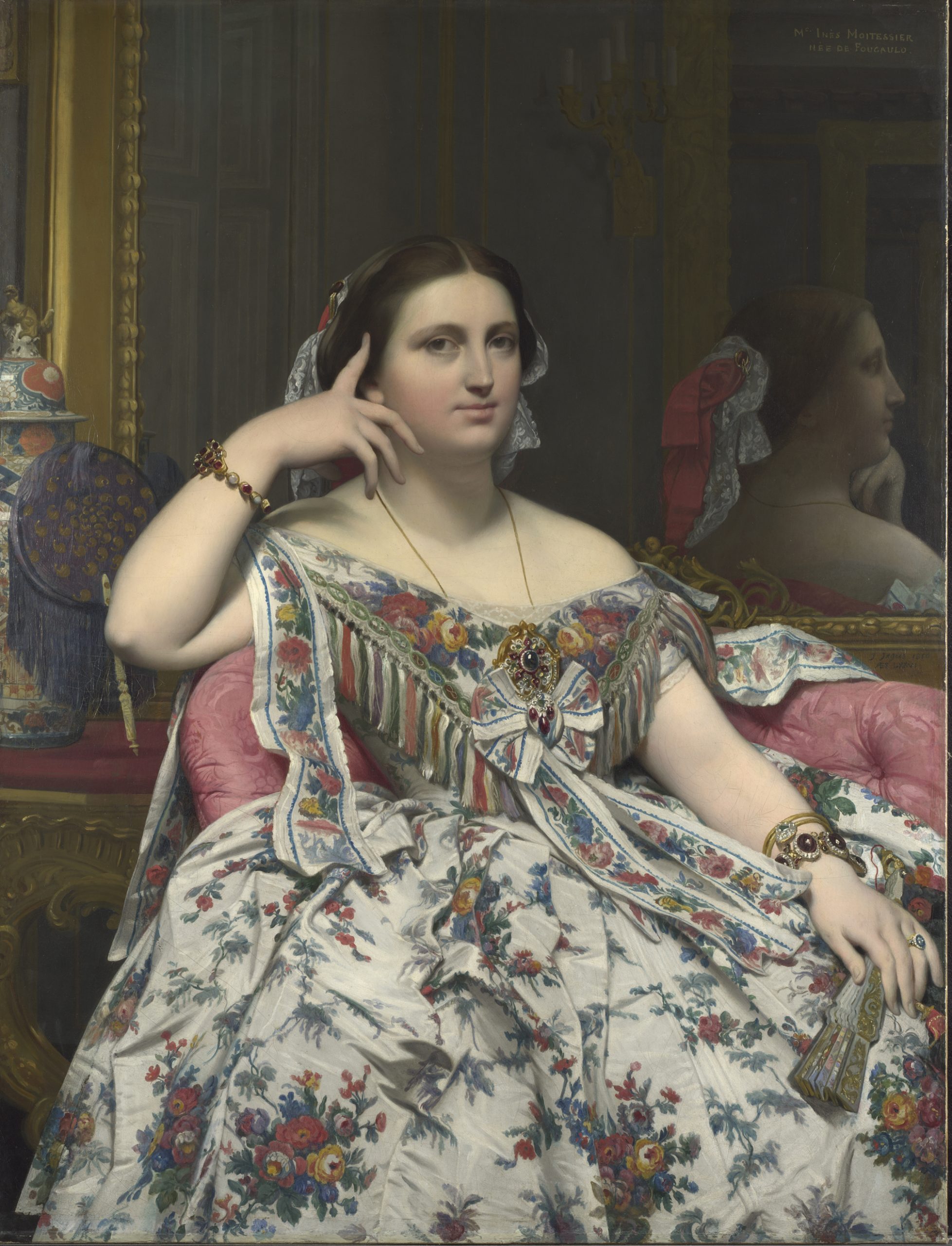 Jean-Auguste-Dominique Ingres, Madame Moitessier, 1856, Oil on canvas, 120x92.1 cm, © The National Gallery, London