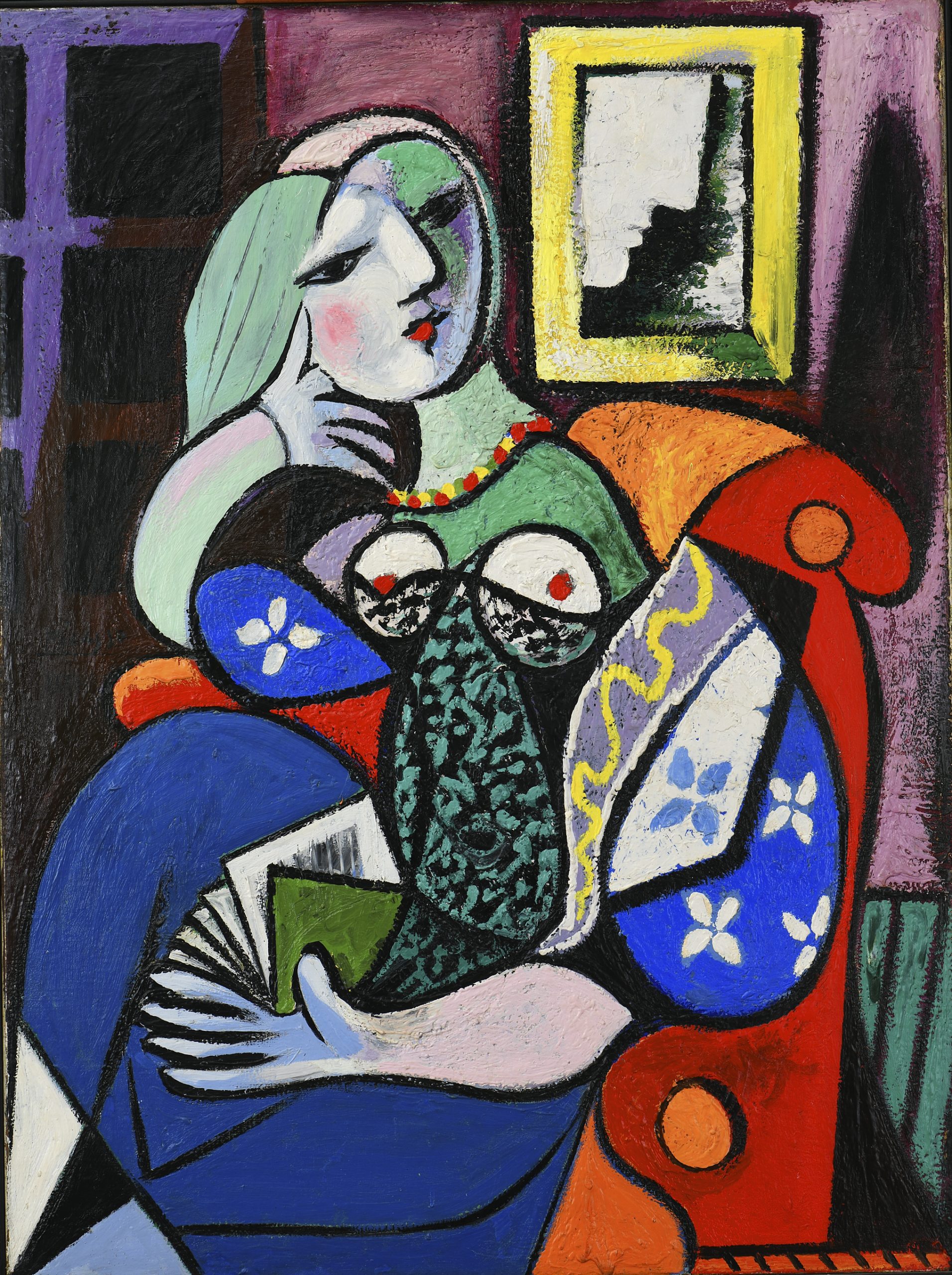 Pablo Picasso, Woman with a Book, 1932, Oil on canvas, 130.5 x 97.8 cm, The Norton Simon Foundation, © Succession Picasso/DACS 2021 / photo The Norton Simon Foundation