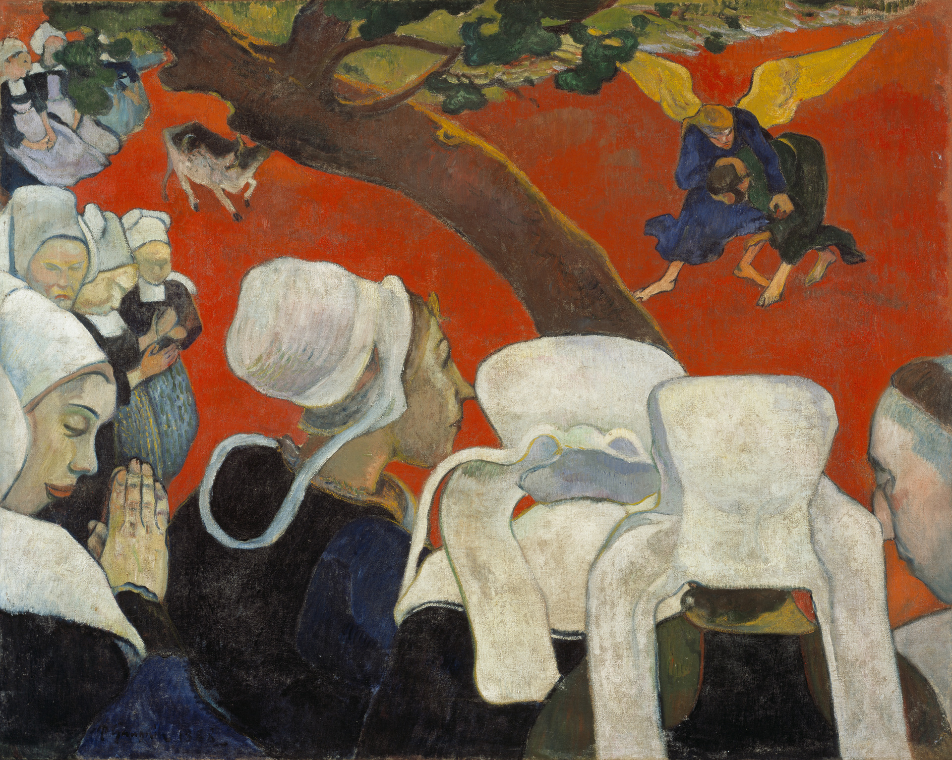 Paul Gauguin Vision of the Sermon (Jacob Wrestling with the Angel), 1888, Oil on canvas, 72.20 x 91.00 cm, © National Galleries of Scotland, Edinburgh