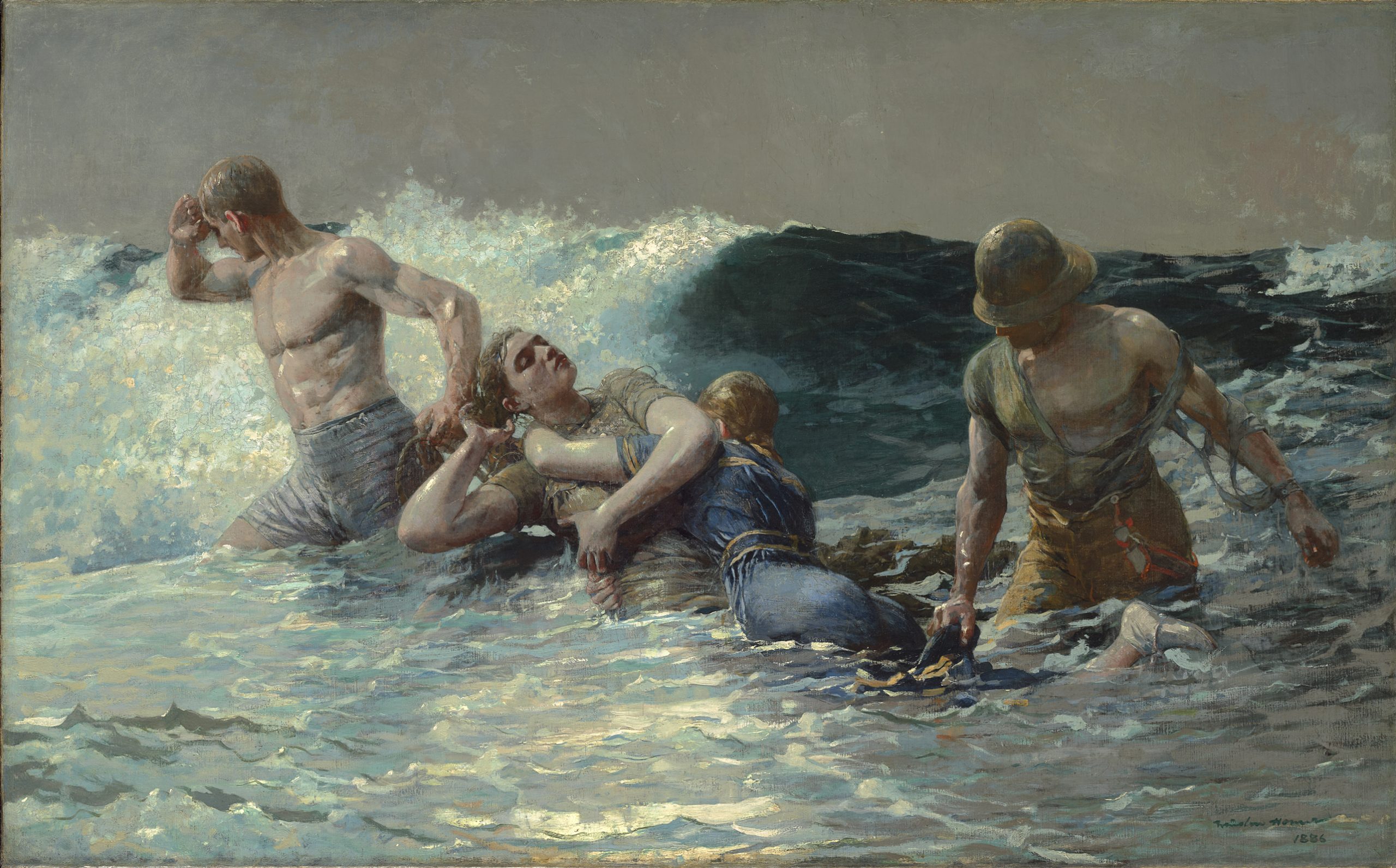 Winslow Homer Undertow, 1886, Oil on canvas, 75.7 x 121 cm, Sterling and Francine Clark Art Institute, Williamstown, Massachusetts, USA
Acquired by Sterling and Francine Clark, 1924 1955.4
© Sterling and Francine Clark Art Institute, Williamstown, Massachusetts, USA