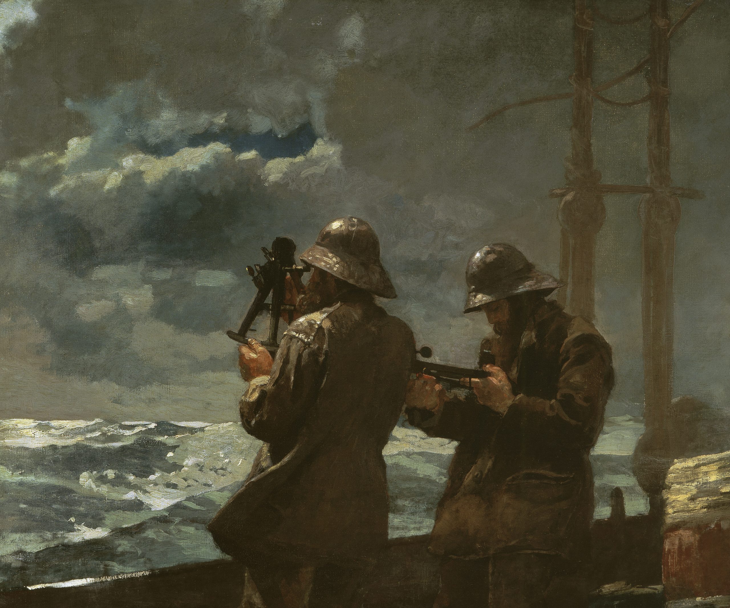 Winslow Homer Eight Bells, 1886, Oil on canvas, 64 x 76.7 cm, Addison Gallery of American Art, Phillips Academy, Andover, Massachusetts			
Gift of anonymous donor, 1930.379			
© Addison Gallery of American Art, Phillips Academy, Andover, Massachusetts