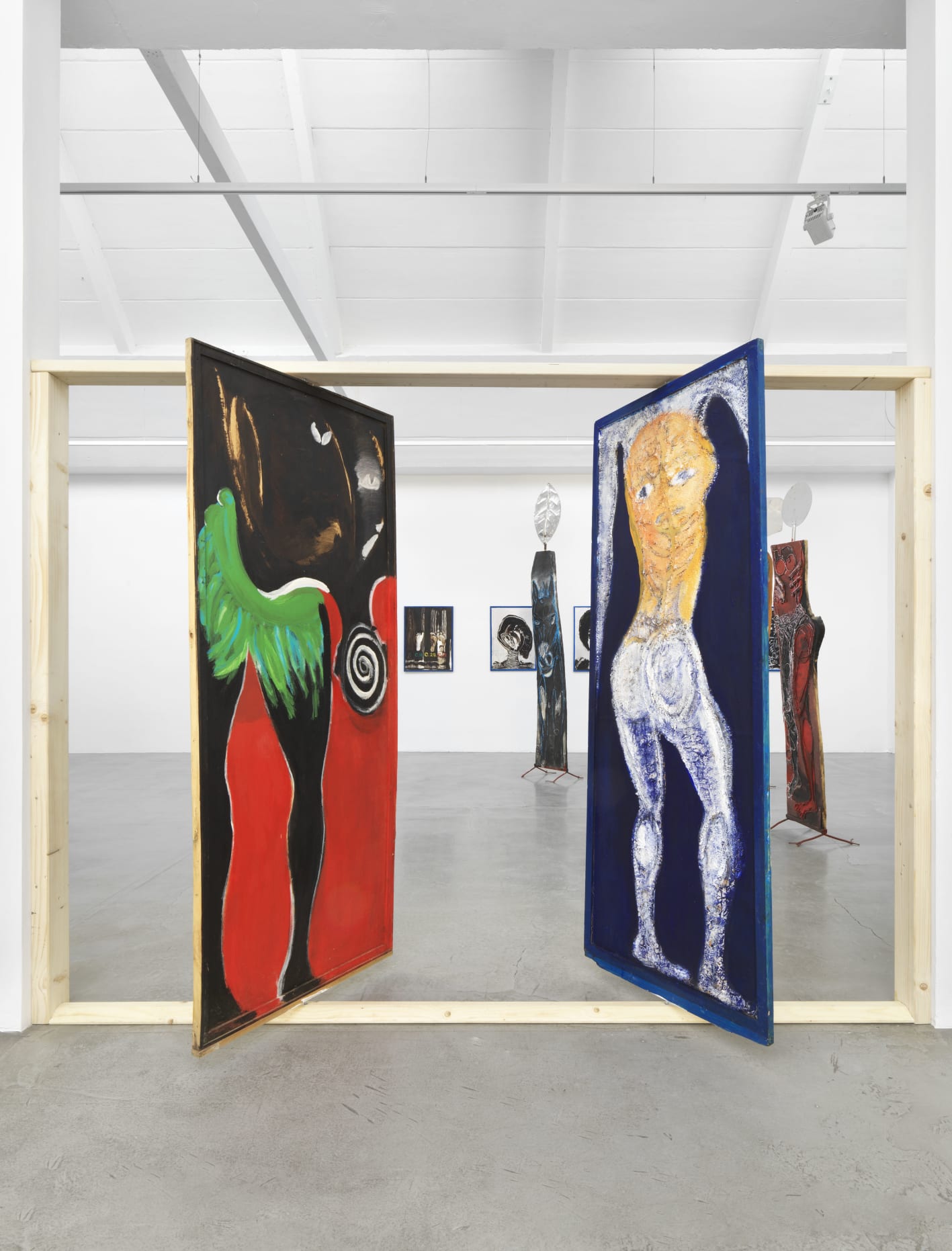 El Hadji Sy Untiled, 2019, Installation, Acrylic on wood, 400.0 x 200.0 x 29.0 (cm), 157.5 x 78.7 x 11.4 (inch), USD 100,001 – 200,000 at Galerie Barbara Thumm
