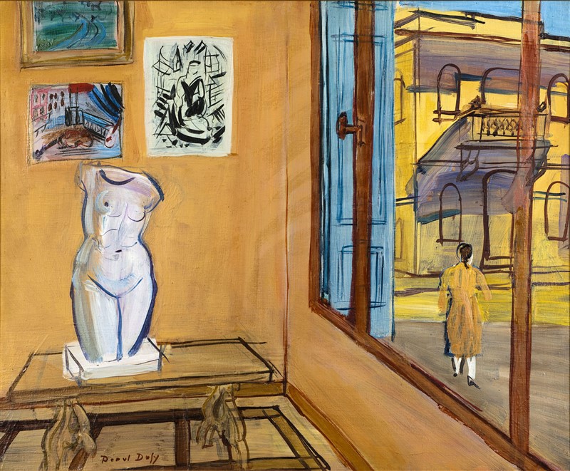 Dufy Raoul Atelier con torso, vers 1946, Olio su tavola, 45x54 cm, MAM Paris. Paris Musées - Musée d'Art Moderne. Droits d'auteur © ADAGP © Raoul Dufy by SIAE 2022