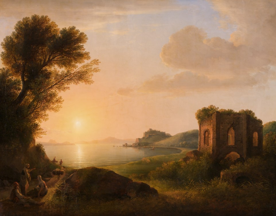 Lorenz Adolf Schonberger Der Meerbusen von Baiae bei Sonnenuntergang, 1807. Ph Belvedere, Wien
