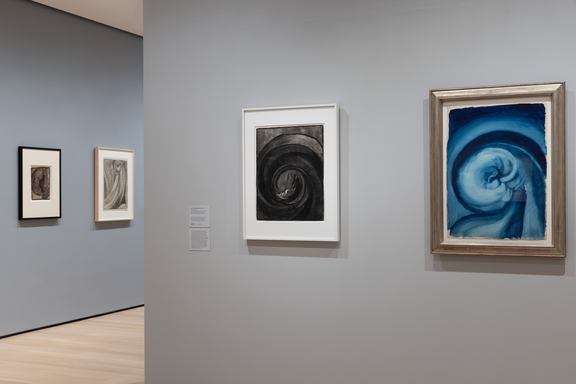 Installation view of the exhibition Georgia O’Keeffe To See Takes Time, 2023
