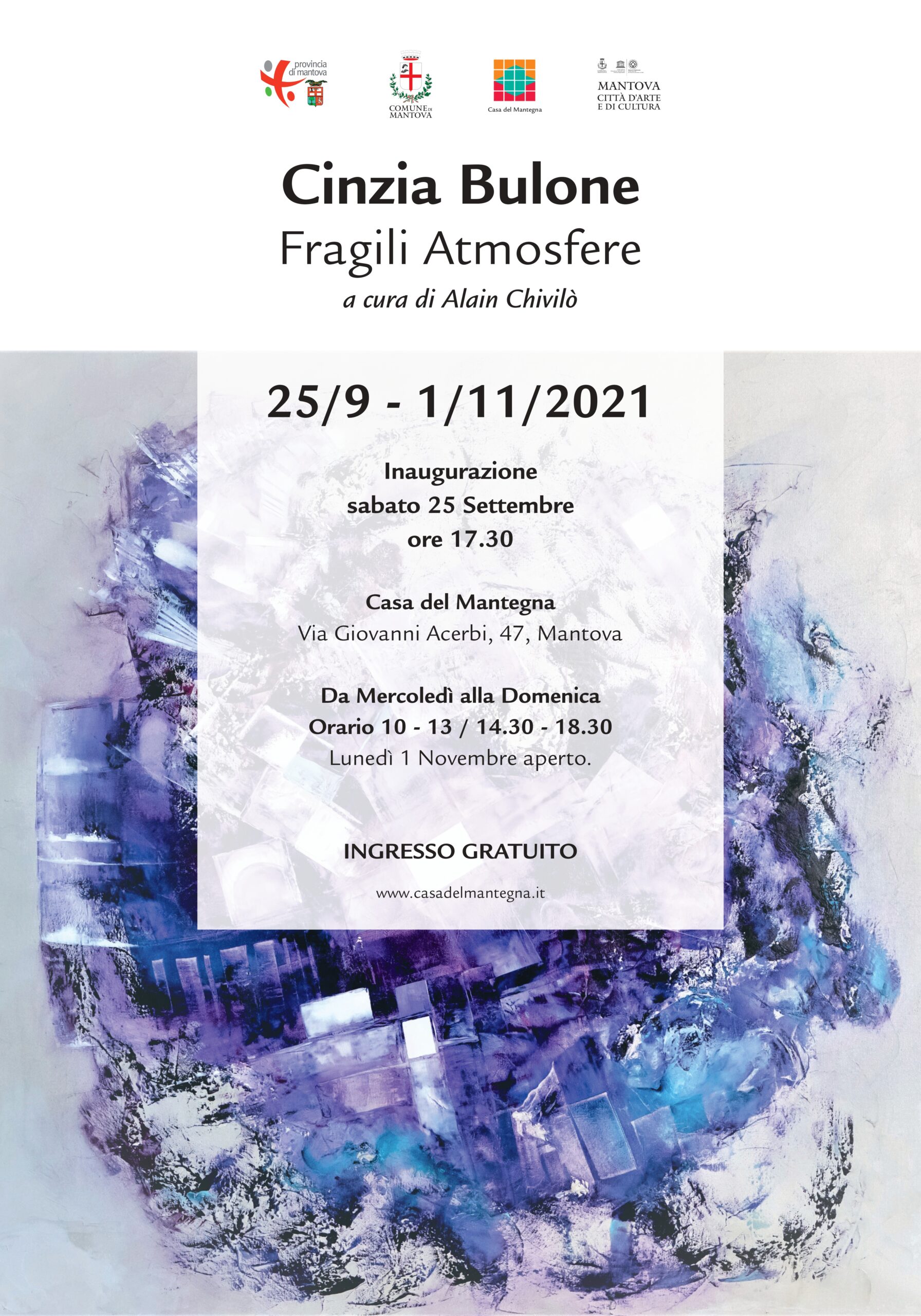 Cinzia Bulone_Fragili Armosfere_a cura di Alain Chivilo_Casa del Mantegna Mantova