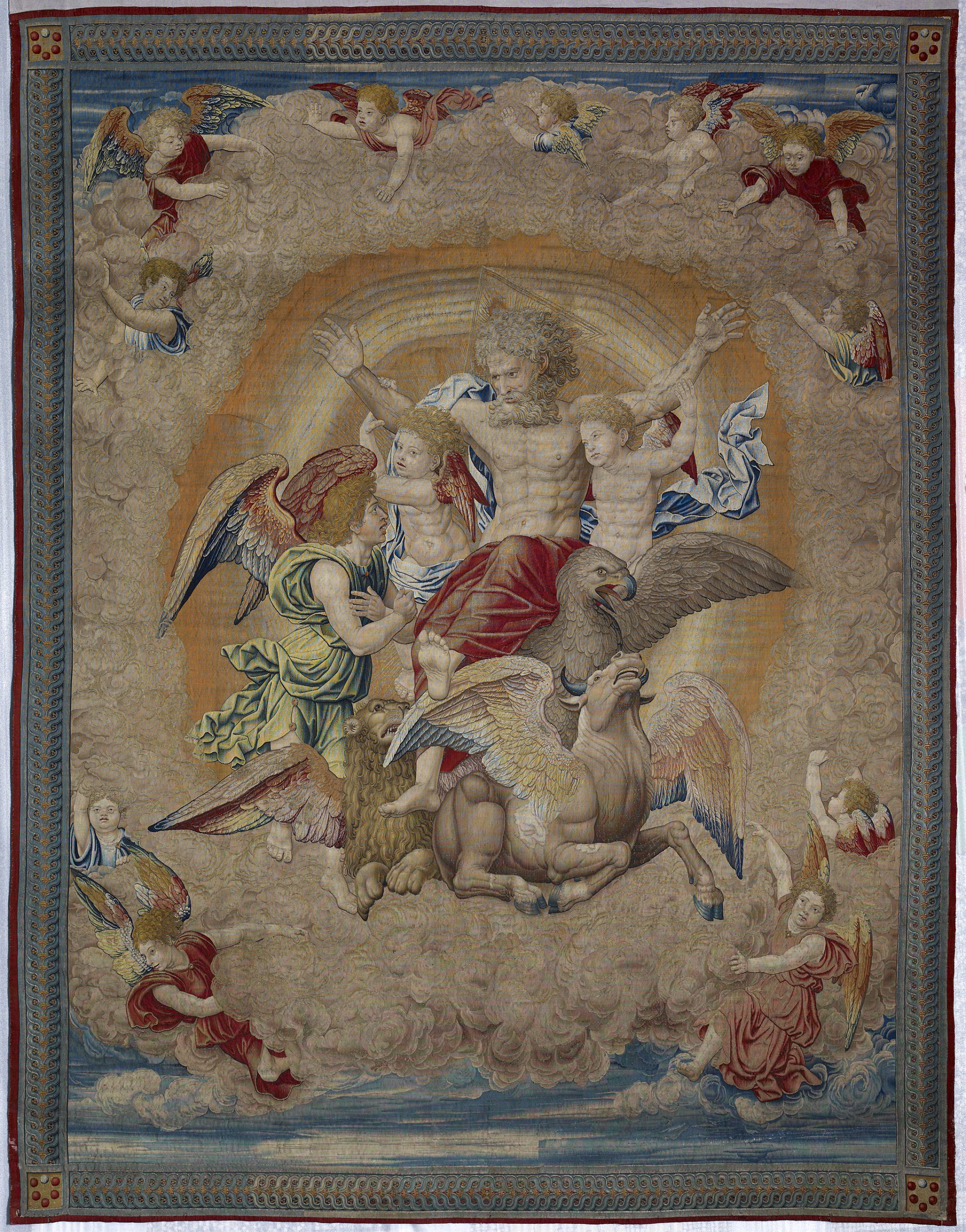 Pieter Coecke van Aelst, Vision of Ezekiel, about 1521, Tapestry, 440 × 347 cm, Museo Nacional de Artes Decorativas, Madrid, © Museo Nacional de Artes Decorativas. Madrid