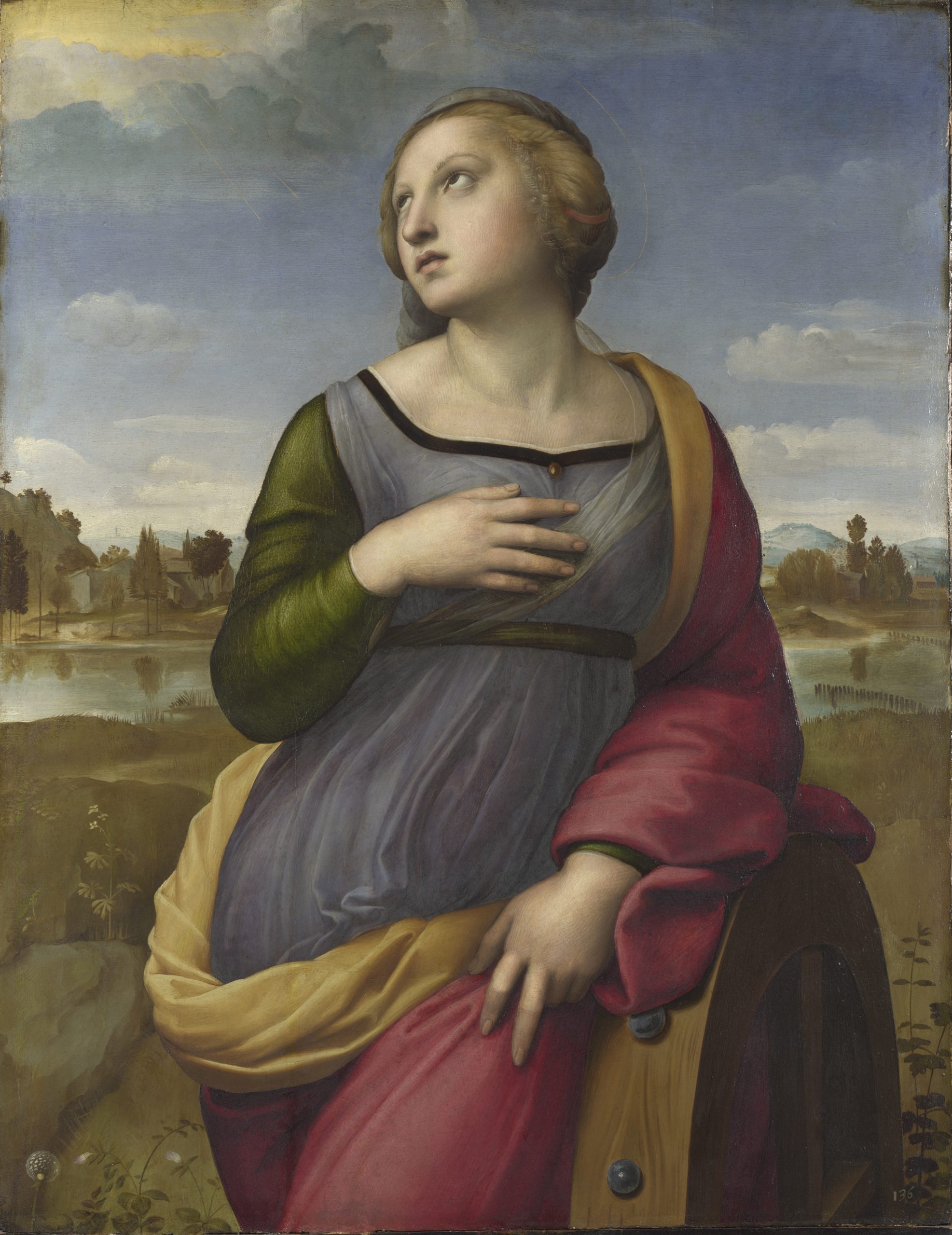 Raphael, Saint Catherine of Alexandria, about 1507, Oil on poplar, 72.2 x 55.7 cm, © The National Gallery, London