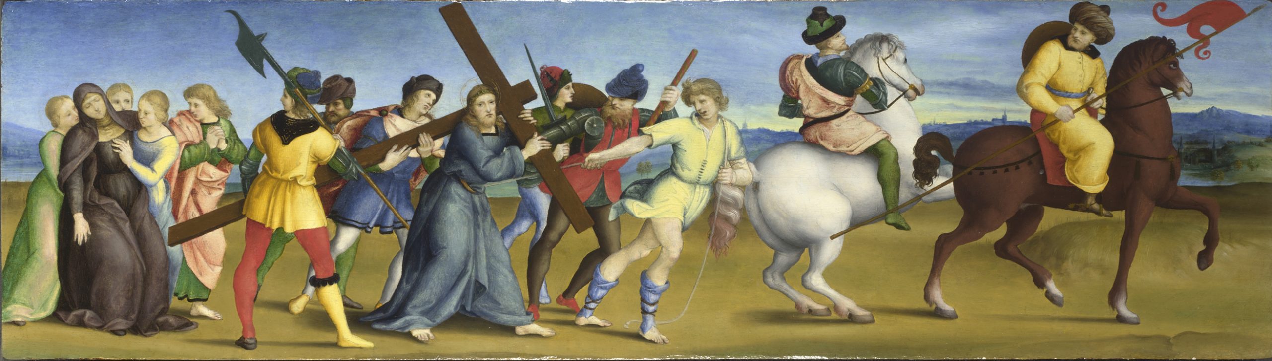 Raphael, The Procession to Calvary, about 1504-5, Oil on poplar, 24.4 x 85.5 cm, © The National Gallery, London