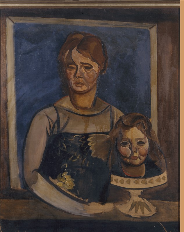 Achille Funi, Ritratto di Margherita Sarfatti con la figlia Fiammetta, 1919-1920, Collezione privata