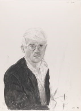 David Hockney Self Portrait 26th Sept. 1983 Charcoal on paper. 762 x 571.5 mm © David Hockney The Doris and Donald Fisher Collection at the San Francisco Museum of Mod Art