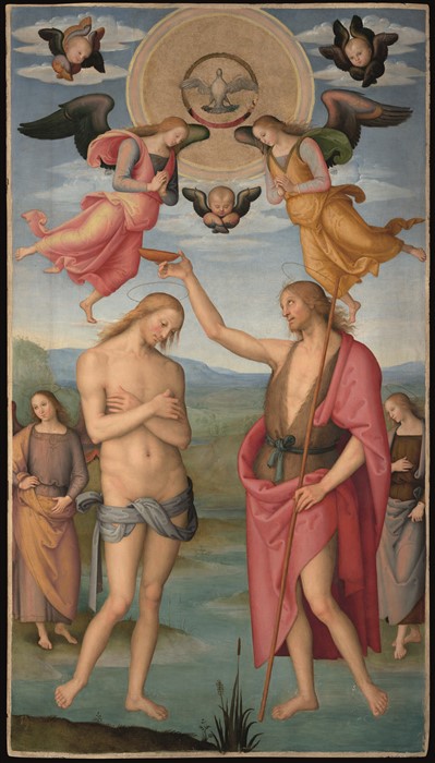 Pietro Vannucci detto Perugino, Battesimo di Cristo, 1502-1515, cm 265X147.5 Olio, tempera su tavola, Galleria Nazionale dell'Umbria
